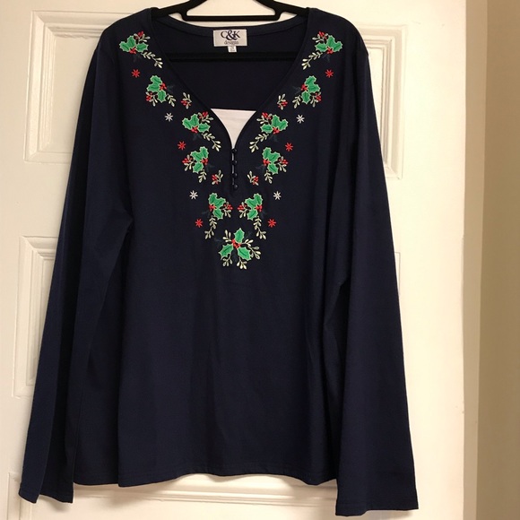 C&K Designs Tops - NWOT. C&K Designs Christmas Sweatshirt. 2X